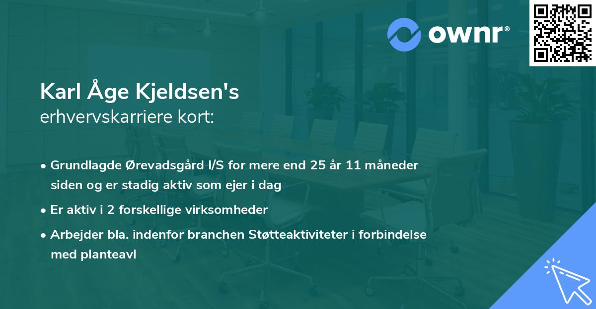 Karl Åge Kjeldsen's erhvervskarriere kort
