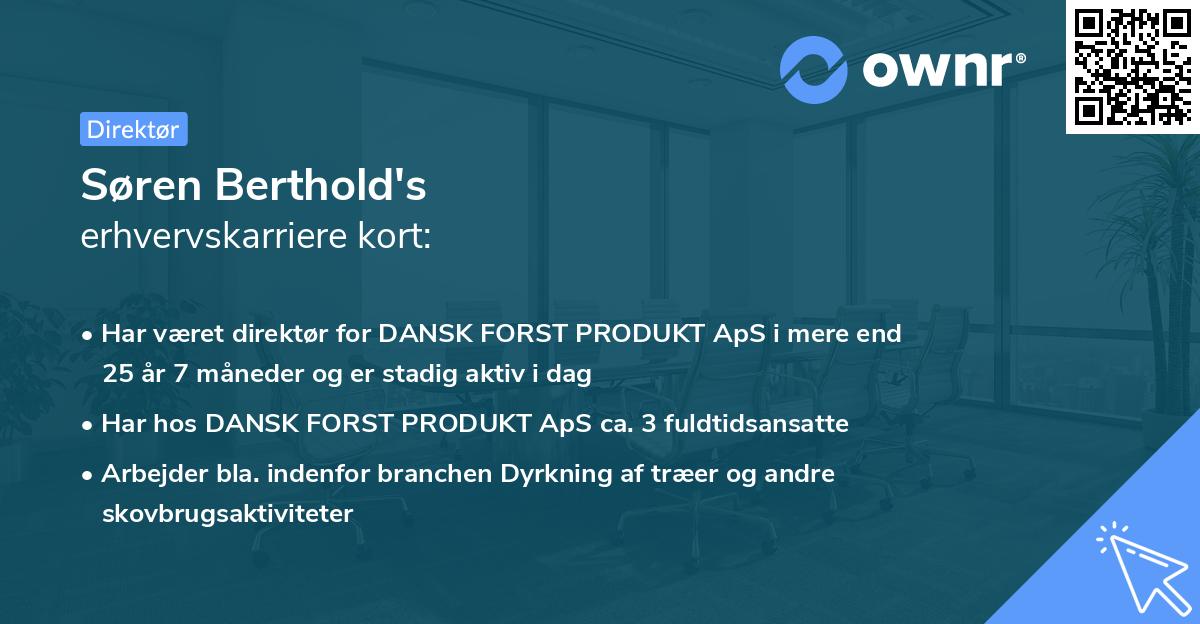 Søren Berthold's erhvervskarriere kort