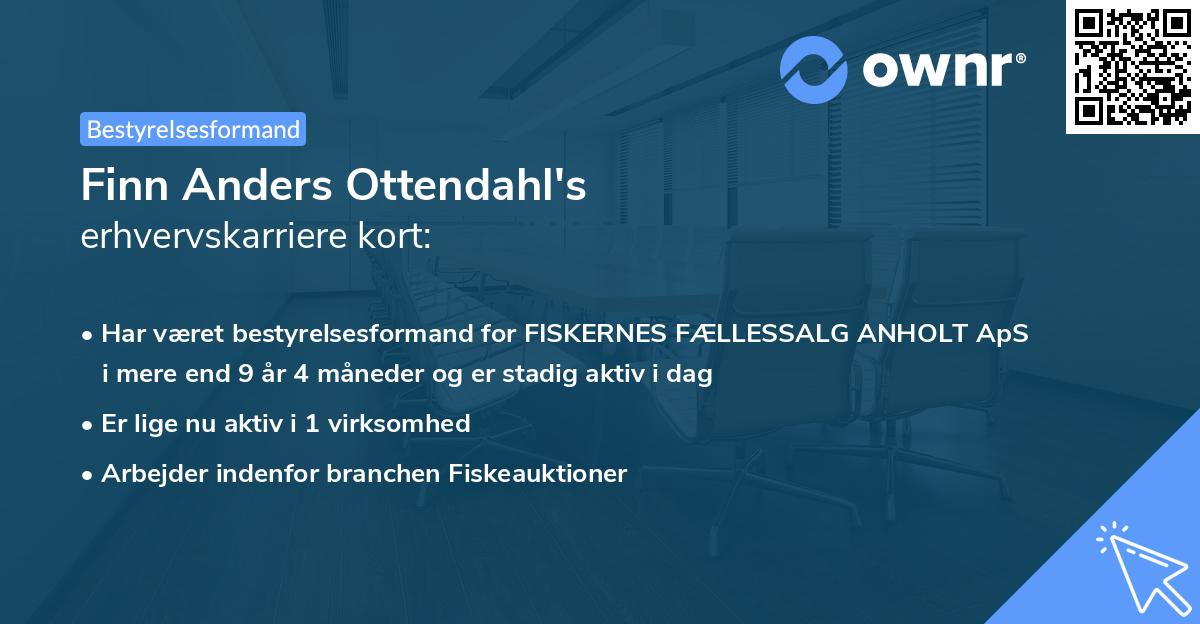 Finn Anders Ottendahl's erhvervskarriere kort