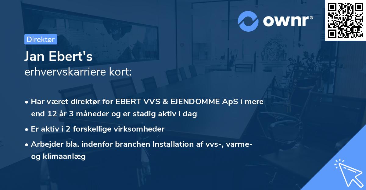 Jan Ebert's erhvervskarriere kort