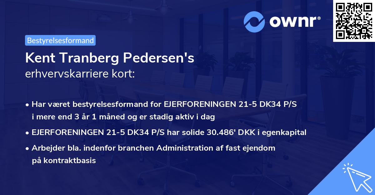Kent Tranberg Pedersen's erhvervskarriere kort