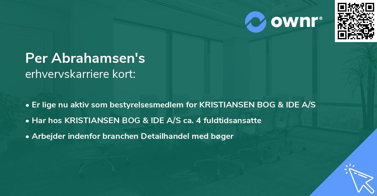 Per Abrahamsen's erhvervskarriere kort