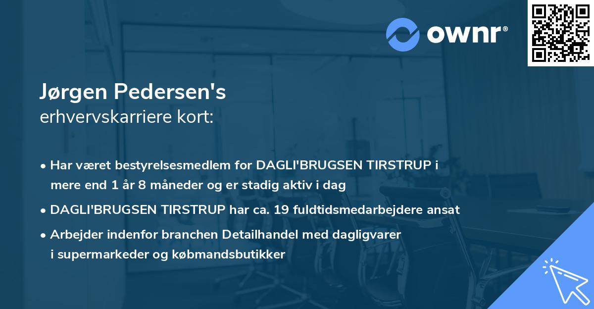 Jørgen Pedersen's erhvervskarriere kort