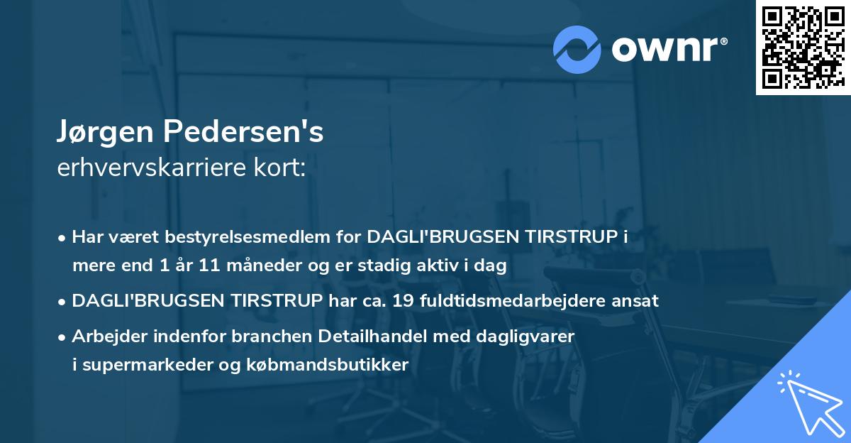 Jørgen Pedersen's erhvervskarriere kort