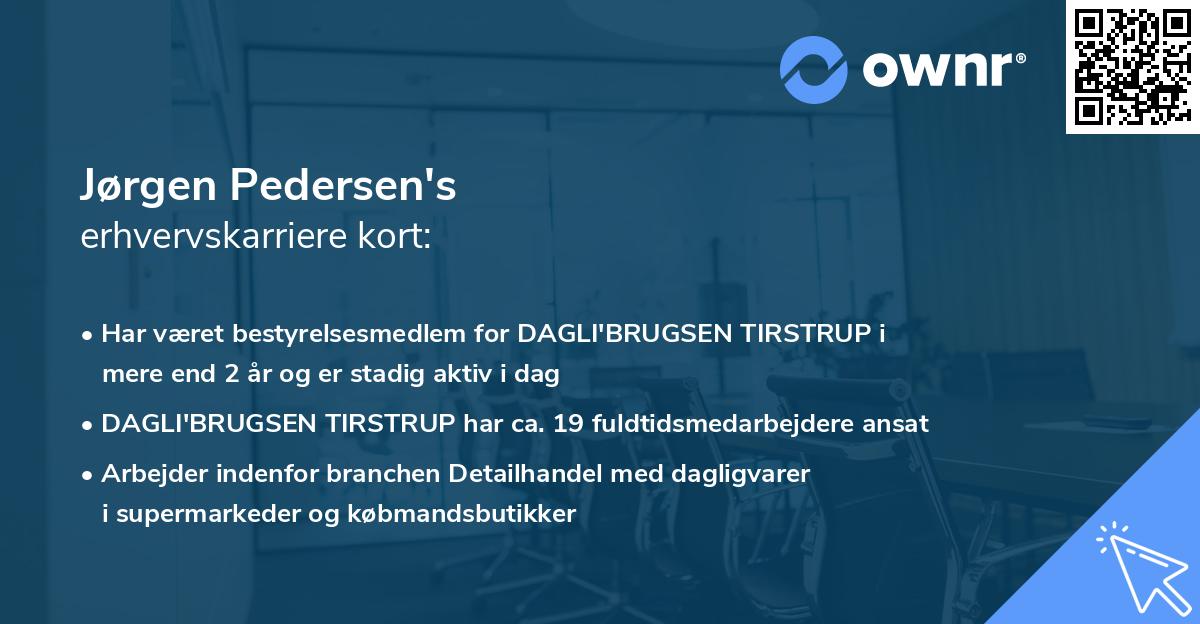 Jørgen Pedersen's erhvervskarriere kort