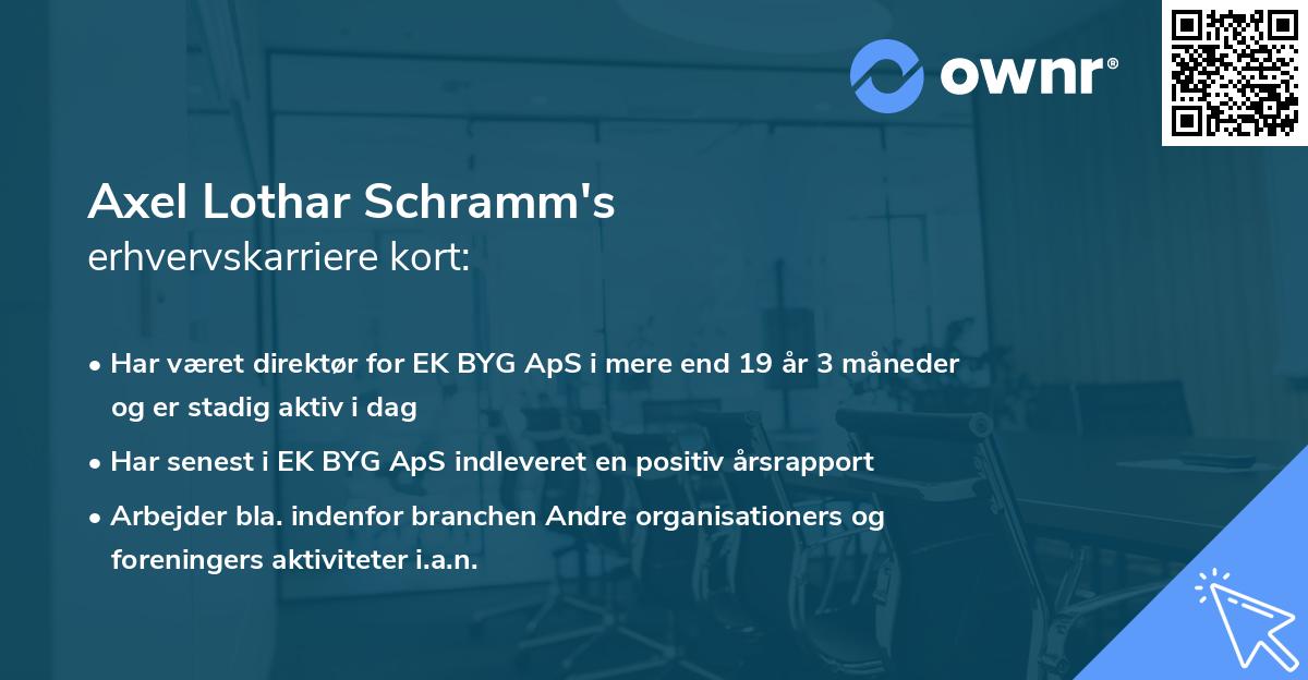Axel Lothar Schramm's erhvervskarriere kort