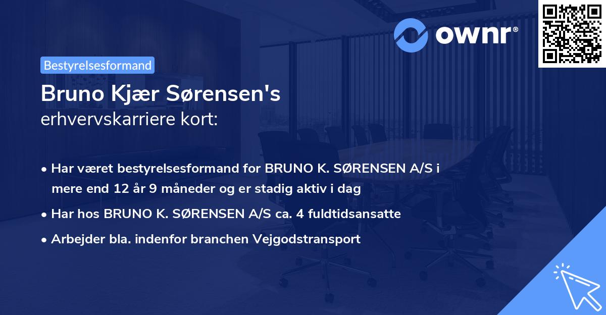 Bruno Kjær Sørensen's erhvervskarriere kort