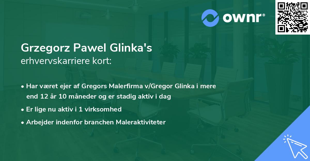 Grzegorz Pawel Glinka's erhvervskarriere kort