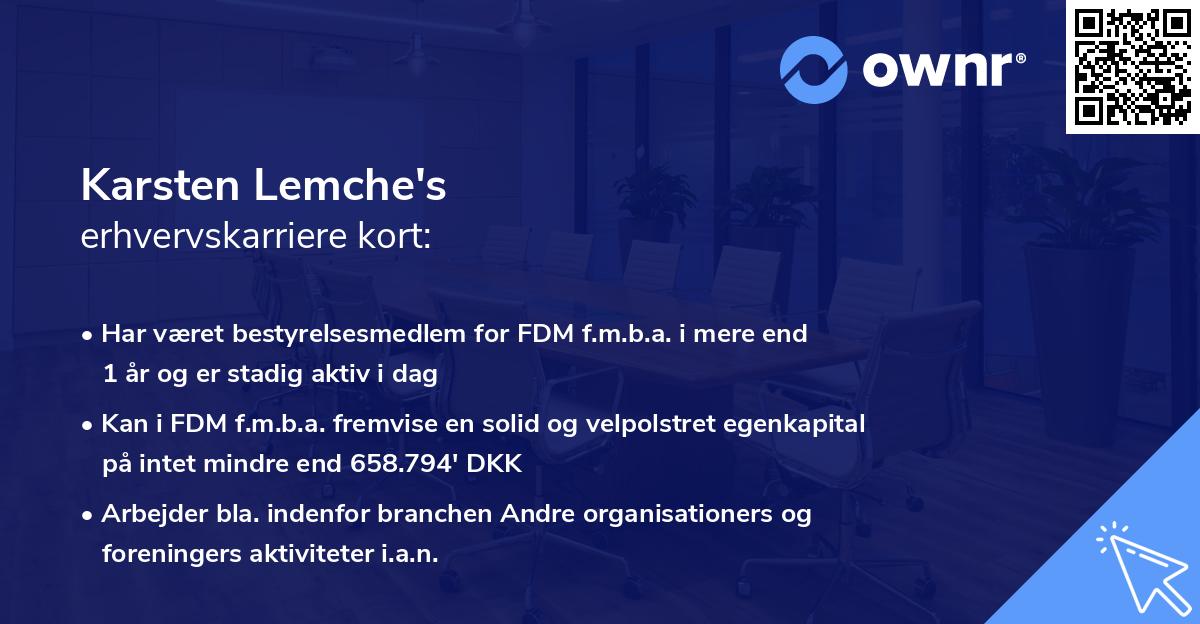 Karsten Lemche's erhvervskarriere kort