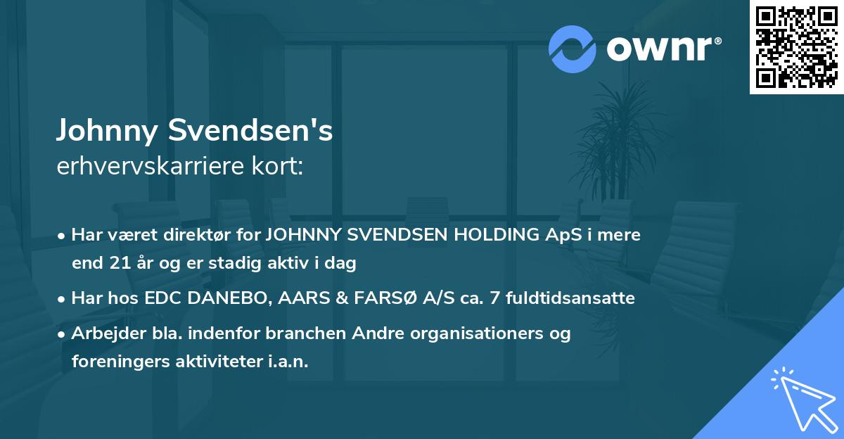 Johnny Svendsen's erhvervskarriere kort