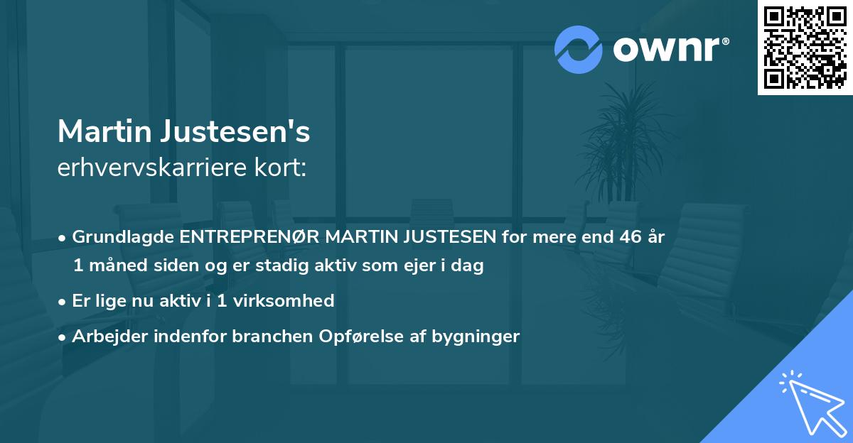 Martin Justesen's erhvervskarriere kort