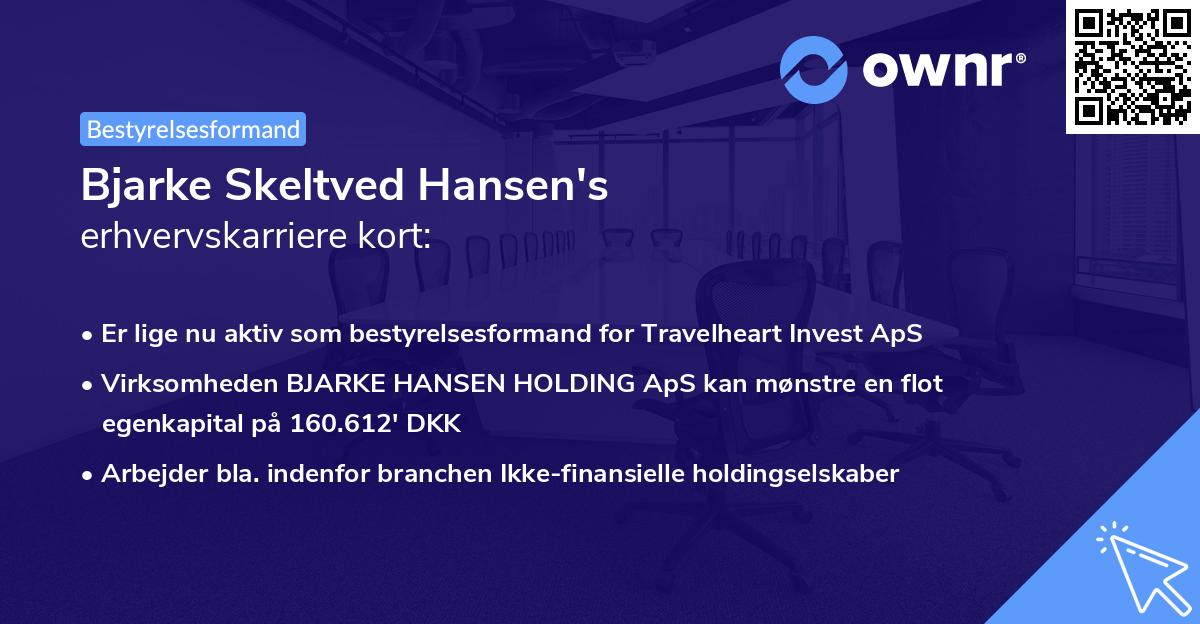 Bjarke Skeltved Hansen's erhvervskarriere kort