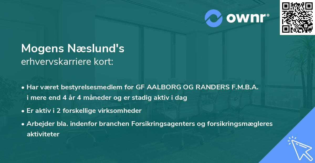 Mogens Næslund's erhvervskarriere kort