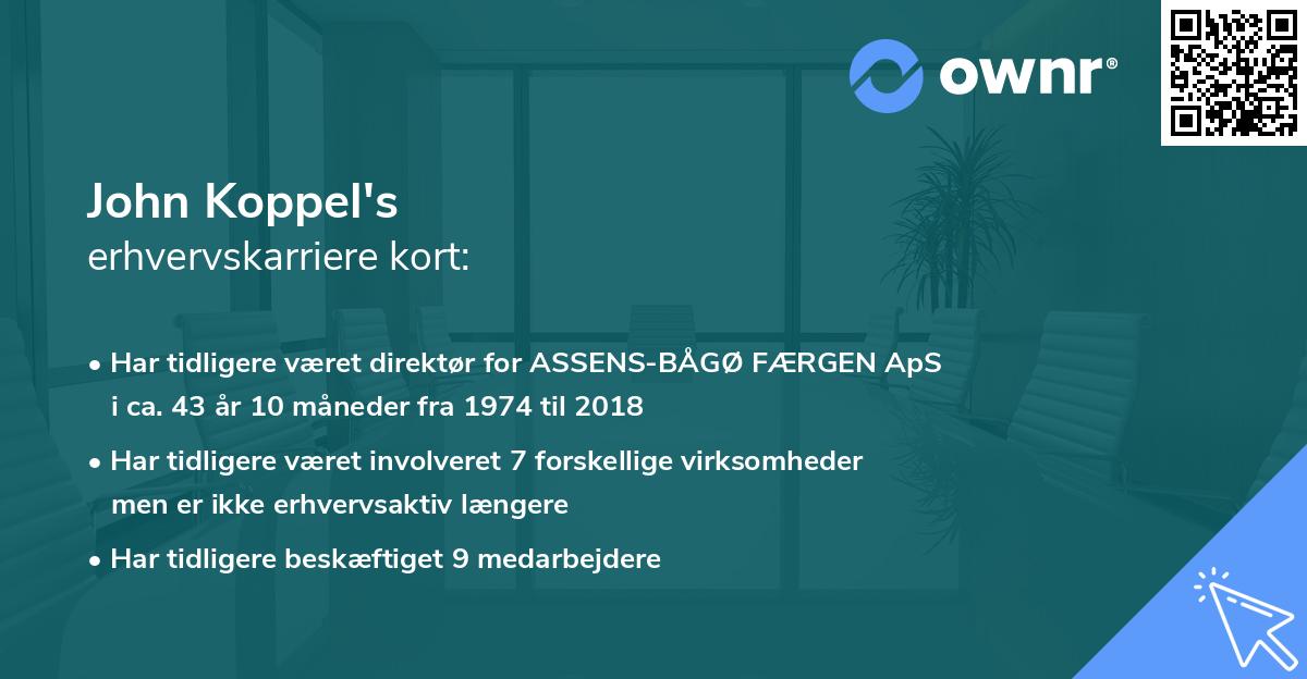 John Koppel's erhvervskarriere kort