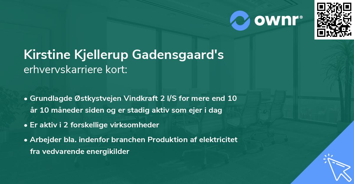 Kirstine Kjellerup Gadensgaard's erhvervskarriere kort