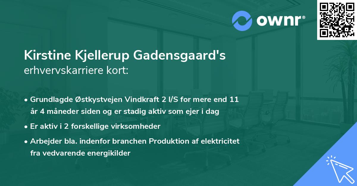 Kirstine Kjellerup Gadensgaard's erhvervskarriere kort