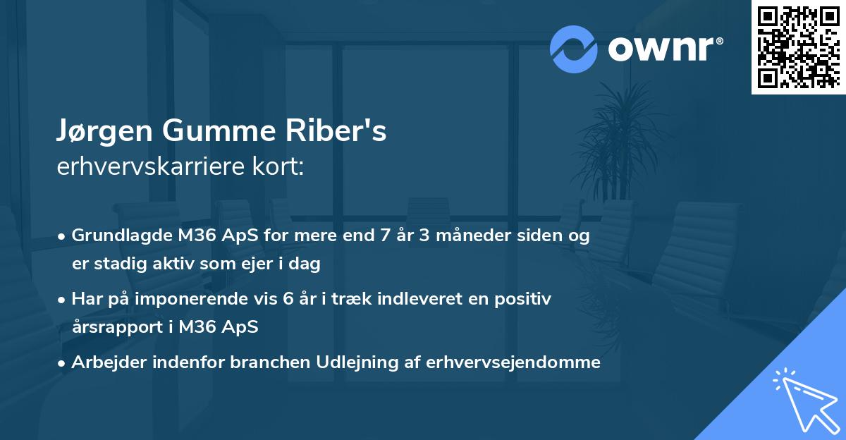 Jørgen Gumme Riber's erhvervskarriere kort