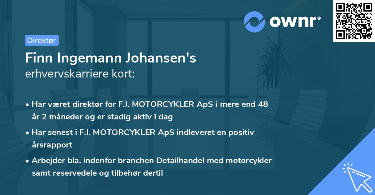 Finn Ingemann Johansen's erhvervskarriere kort