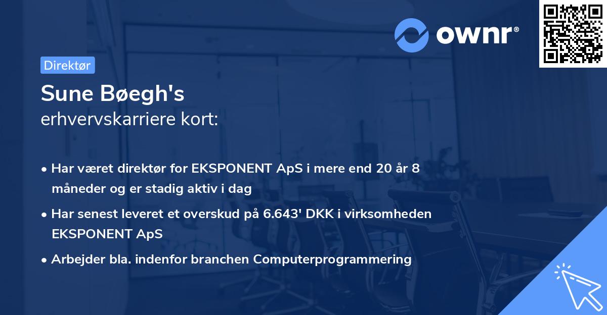 Sune Bøegh's erhvervskarriere kort