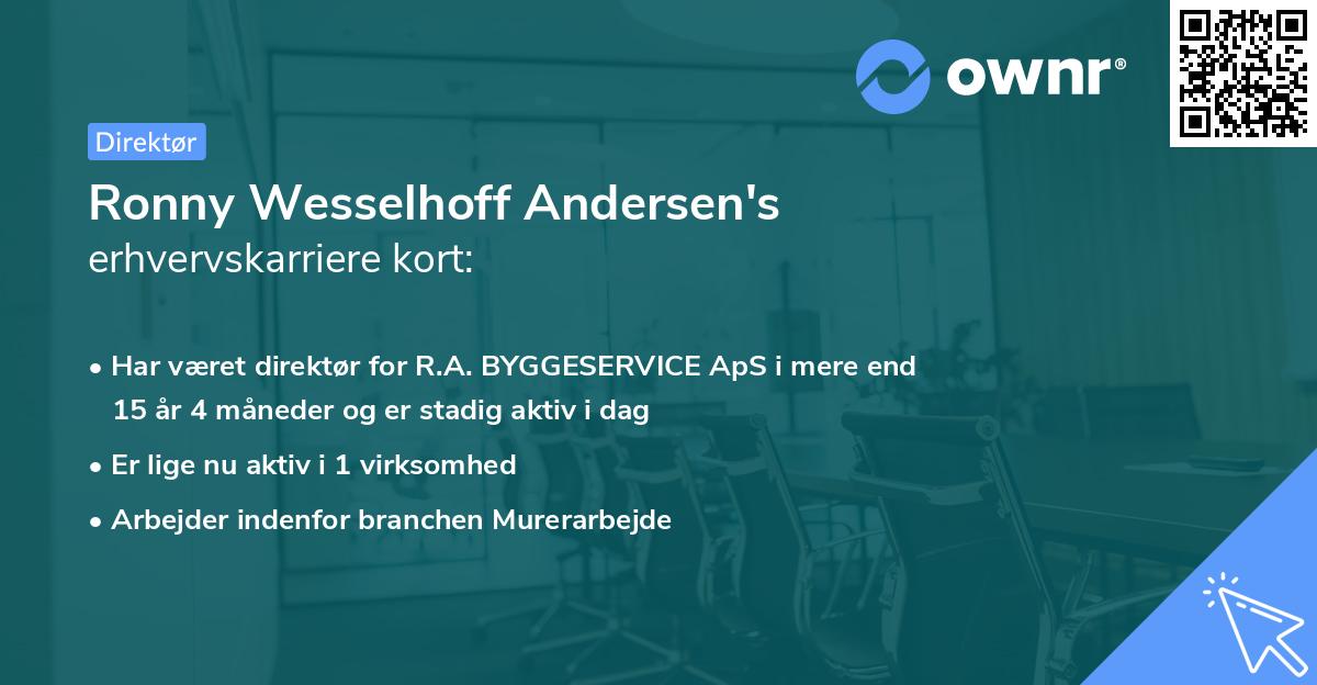 Ronny Wesselhoff Andersen's erhvervskarriere kort