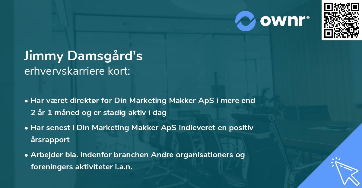 Jimmy Damsgård's erhvervskarriere kort