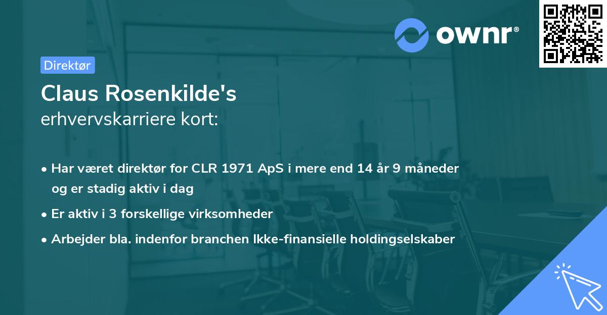 Claus Rosenkilde's erhvervskarriere kort