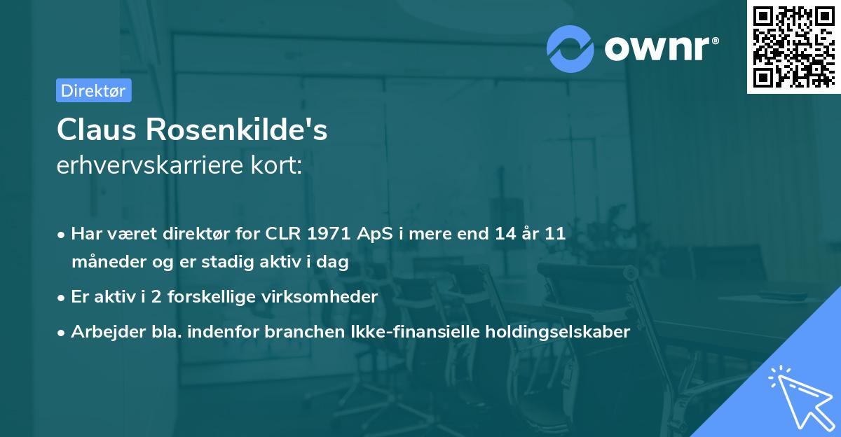 Claus Rosenkilde's erhvervskarriere kort