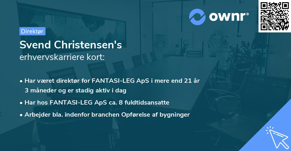 Svend Christensen's erhvervskarriere kort