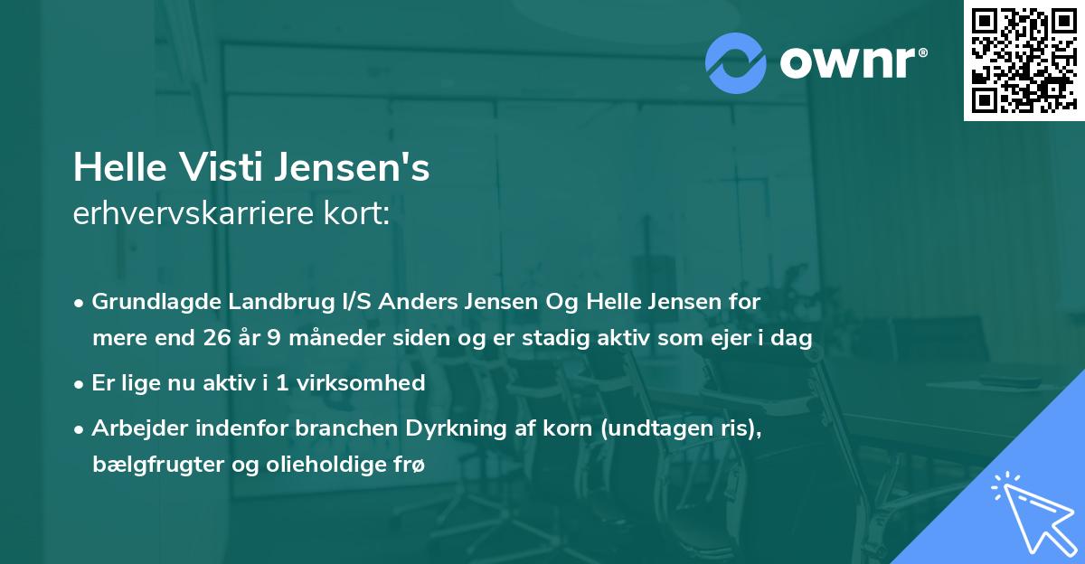 Helle Visti Jensen's erhvervskarriere kort