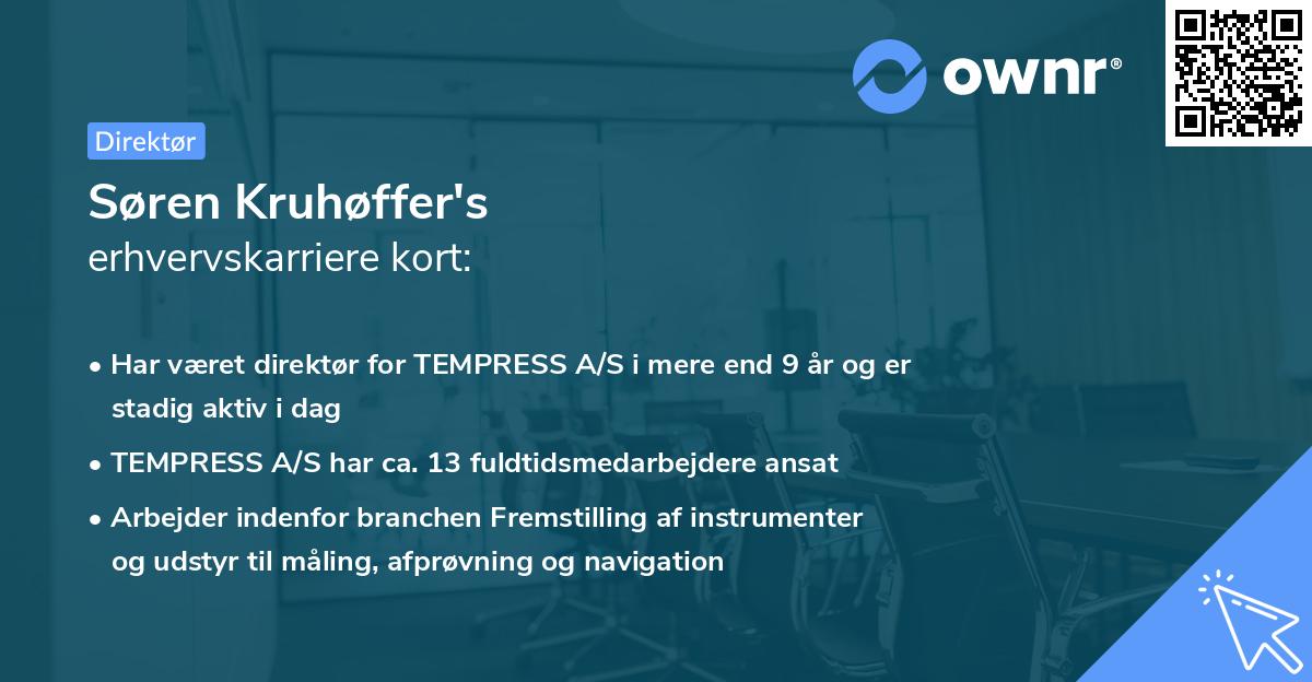 Søren Kruhøffer's erhvervskarriere kort