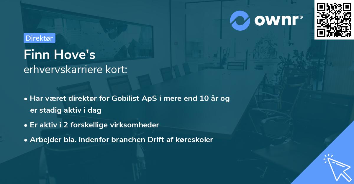 Finn Hove's erhvervskarriere kort