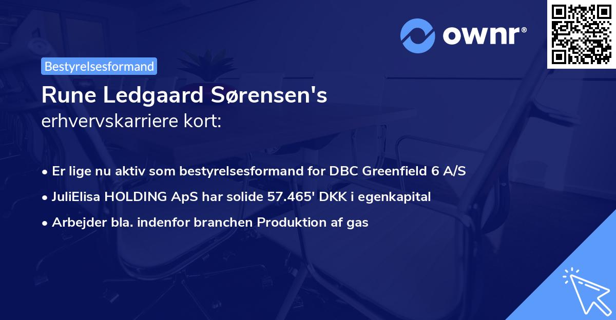 Rune Ledgaard Sørensen's erhvervskarriere kort