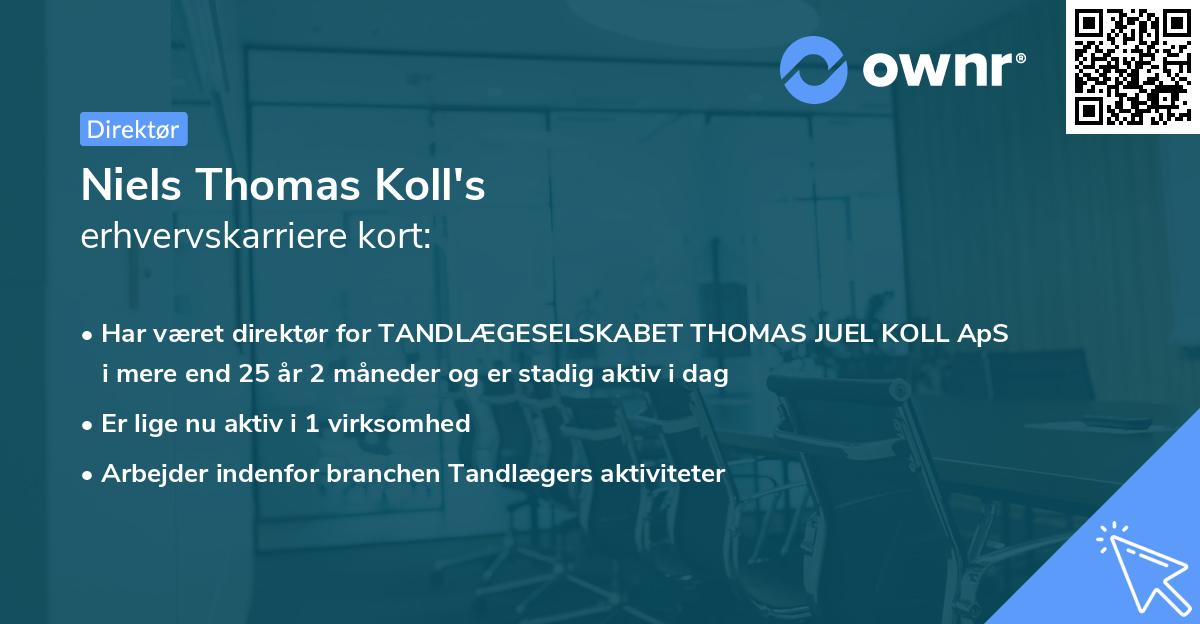 Niels Thomas Koll's erhvervskarriere kort