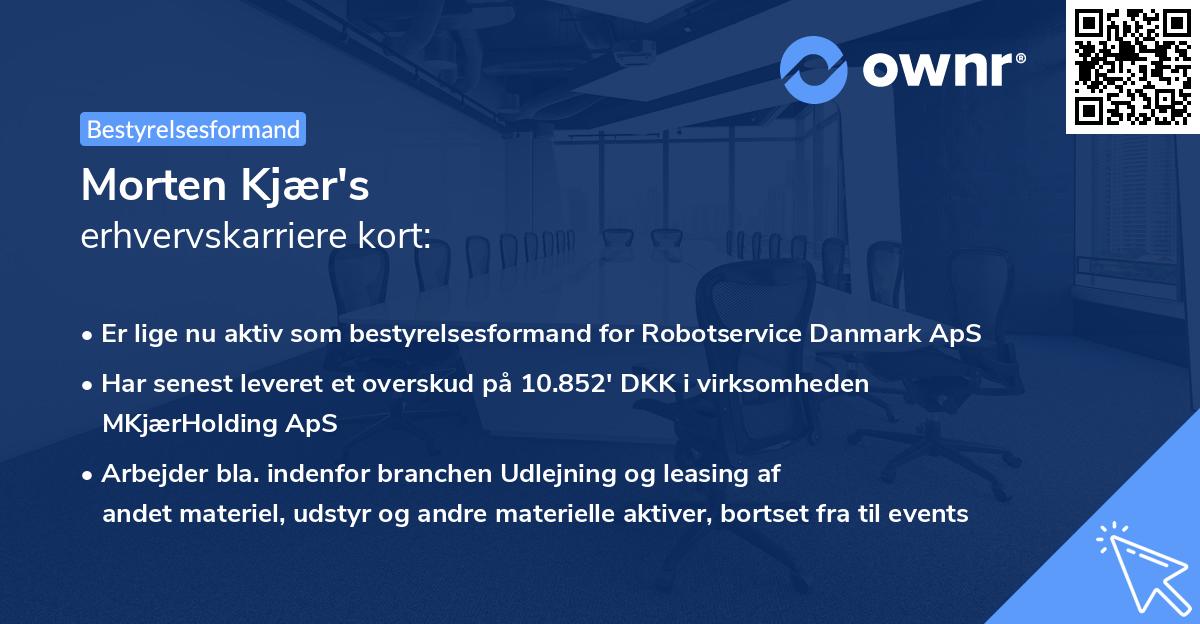 Morten Kjær's erhvervskarriere kort