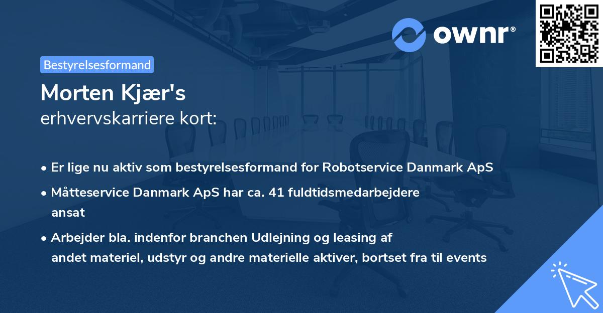 Morten Kjær's erhvervskarriere kort