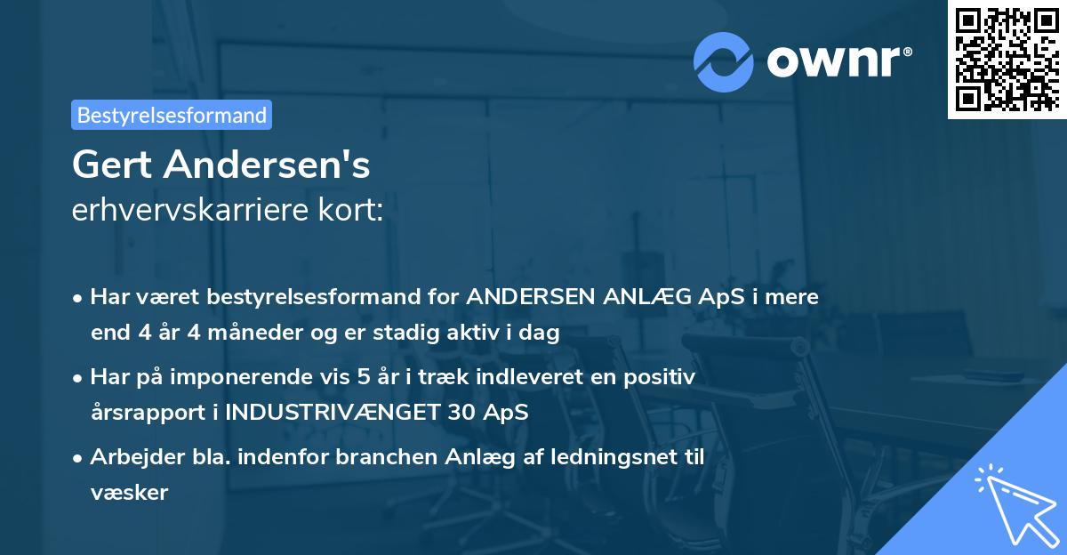 Gert Andersen's erhvervskarriere kort