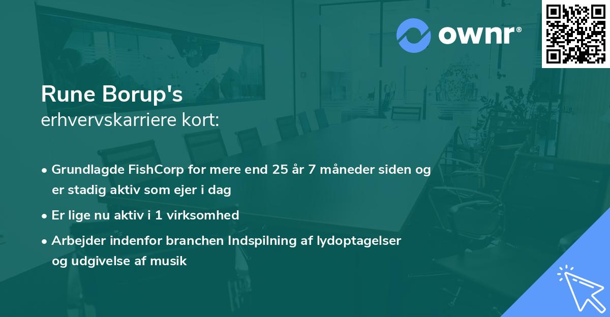 Rune Borup's erhvervskarriere kort