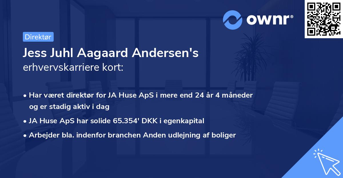 Jess Juhl Aagaard Andersen's erhvervskarriere kort