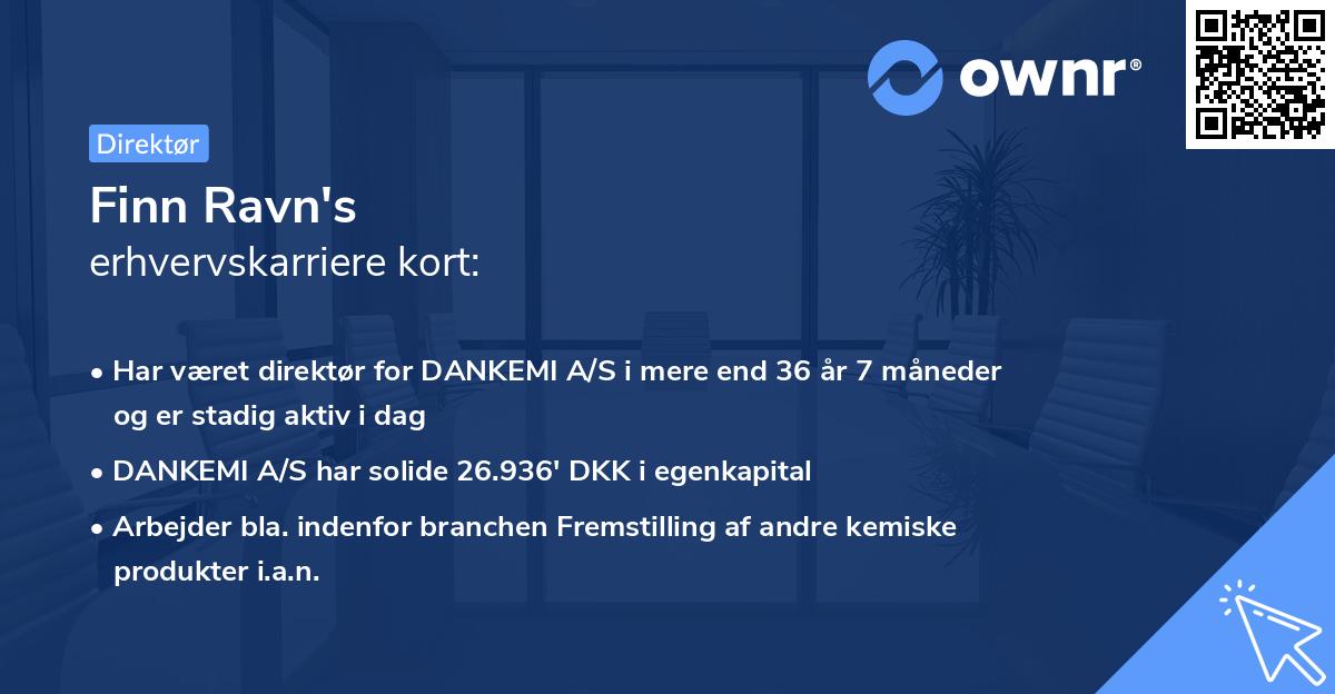 Finn Ravn's erhvervskarriere kort