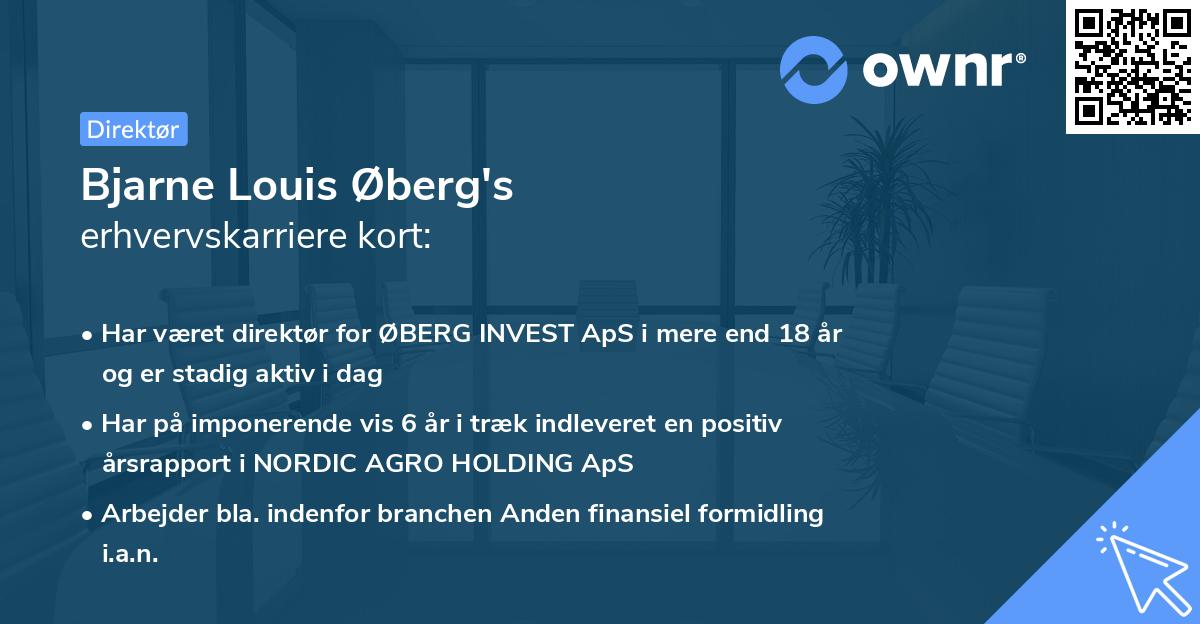 Bjarne Louis Øberg's erhvervskarriere kort