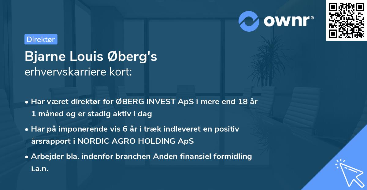 Bjarne Louis Øberg's erhvervskarriere kort