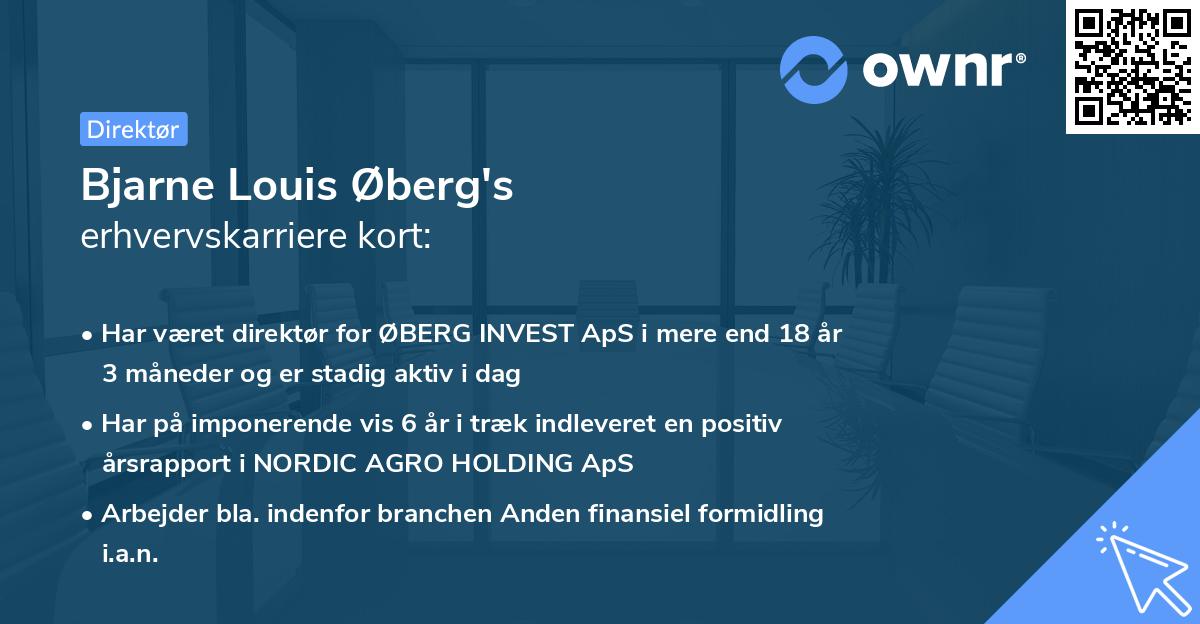 Bjarne Louis Øberg's erhvervskarriere kort