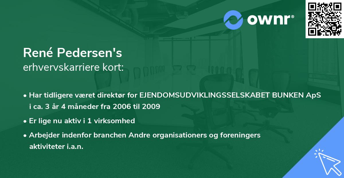 René Pedersen's erhvervskarriere kort