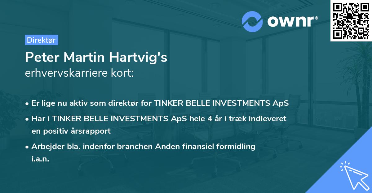 Peter Martin Hartvig's erhvervskarriere kort