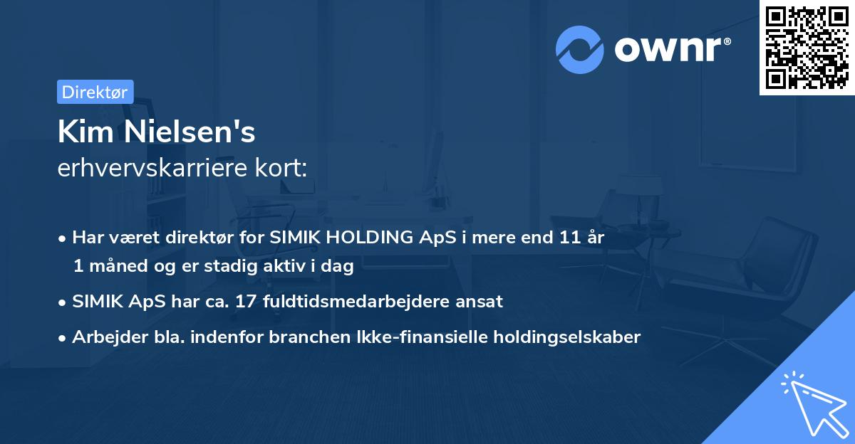Kim Nielsen's erhvervskarriere kort