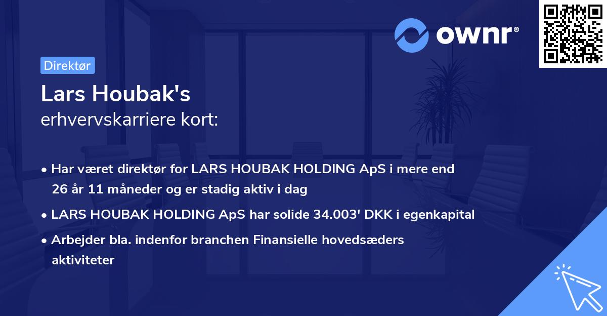 Lars Houbak's erhvervskarriere kort