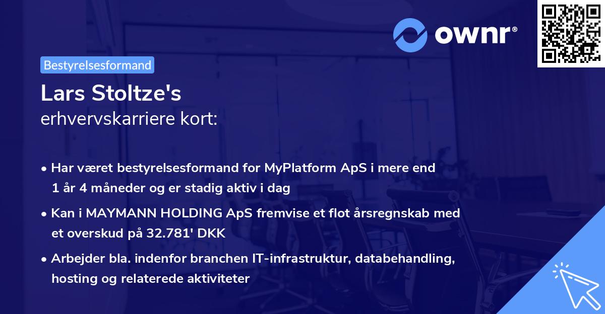 Lars Stoltze's erhvervskarriere kort