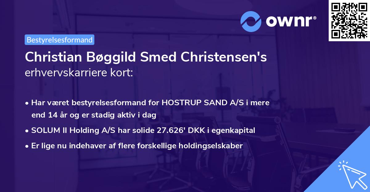 Christian Bøggild Smed Christensen's erhvervskarriere kort