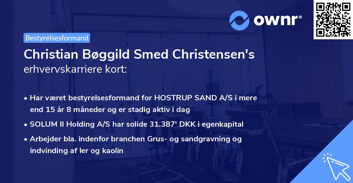 Christian Bøggild Smed Christensen's erhvervskarriere kort
