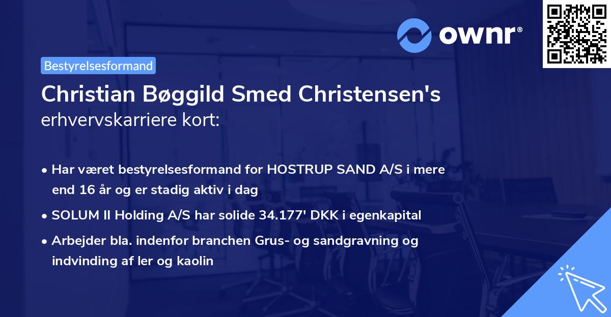 Christian Bøggild Smed Christensen's erhvervskarriere kort